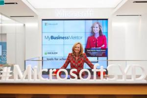 Naomi Simson at the Microsoft store in Sydney for the My Business Mentor programme